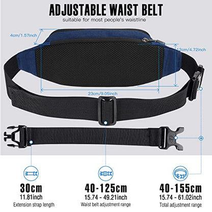 WATERFLY Small Fanny Pack Crossbody Lightweight Waist Bag for Woman Man - color: Navy Blue