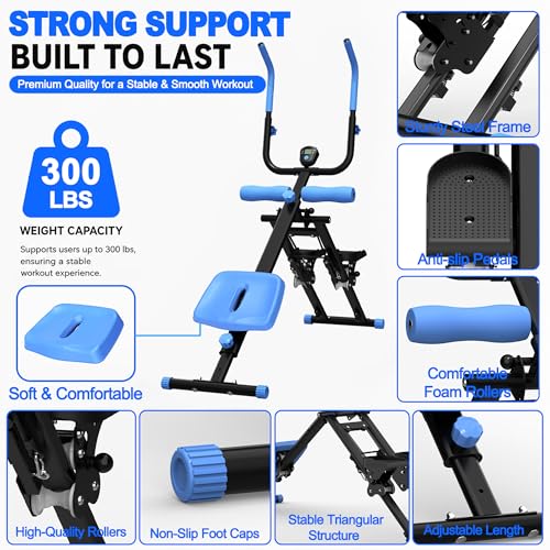 KINMAC 2 in 1 Stair Stepper & Ab Workout Machine - color: Black Blue