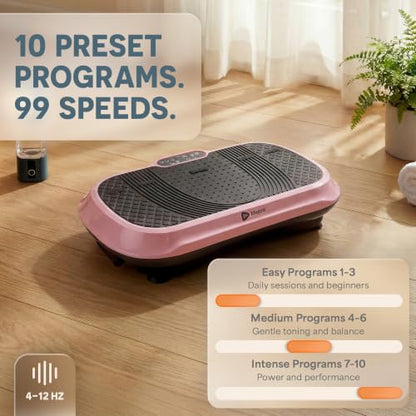 Lifepro Waver Vibration Plate Exercise Machine with 99 Speeds & 10 Presets - color: Pink