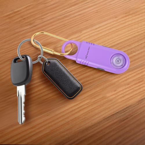 135dB Rechargeable Personal Safety Alarm Ultra-Bright Flashlight & Strobe Light. Non Slip Grip Keychain Emergency SOS Siren for Women, Students. Loud Sound Hiking Bear Alerts Purple - color: Purple