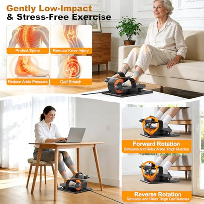 TDH Under Desk Elliptical Machine Leg Exerciser Electric - color: Orange