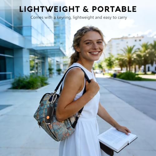 Personal Safety Alarm for Women, Works with Apple Find My, 135dB SOS Siren with Strobe Light, Anti-Loss Pull Pin, Type-C Rechargeable Keychain Alarm, iOS Only