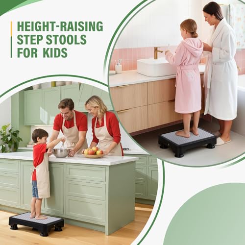 SOYO Mobility One Step Stool Platform for Adults & Elderly, Black-Gray - color: Black-gray