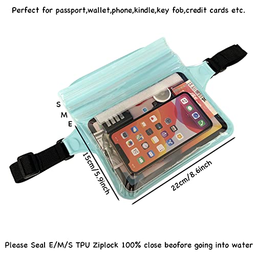 Waterproof Waist Pouch Dry Belt Bag Fanny Pack For Swim Surf Snorkel - color: Light Green