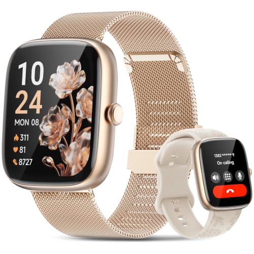 Smart Watches for Women Android/iPhone, Fitness Trackers with Answer/Call - color: Gold