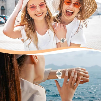 BEN NEVIS Watches for Women, Digital Sport Waterproof Chronograph Stopwatch - color: 01-AllOffWhite-B