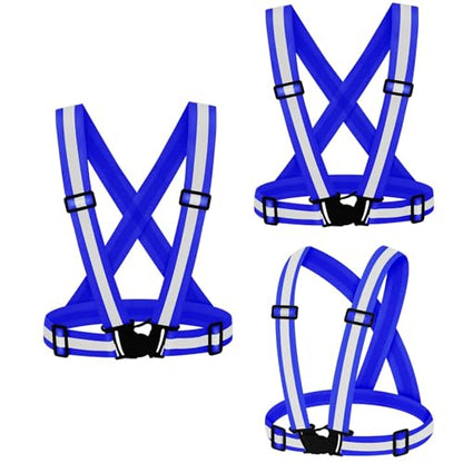 3PCS Reflective Vest Running Gear - color: Blue X3
