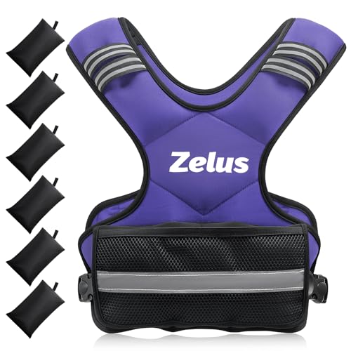 ZELUS Weighted Vest for Men Women,Adjustable 4-32lb Vest, Removable Weights - color: Violet, size: 11-20 lb.