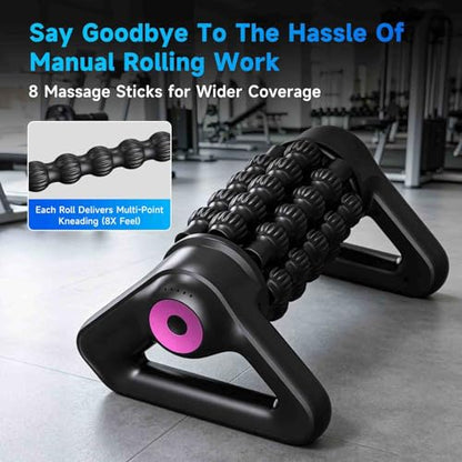 Electric Rolling Percussive Massager for Post-Exercise Muscle Relaxation, Deep Tissue Massager for Legs, Calves, Glutes, Back, Arms & Feet, Handheld Cordless Rolling Tool, 5-Speed Fitness Relaxation
