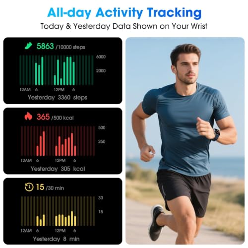 Senior-Friendly Pedometer Watch, No App or Phone Required, Step Counter - color: Blue