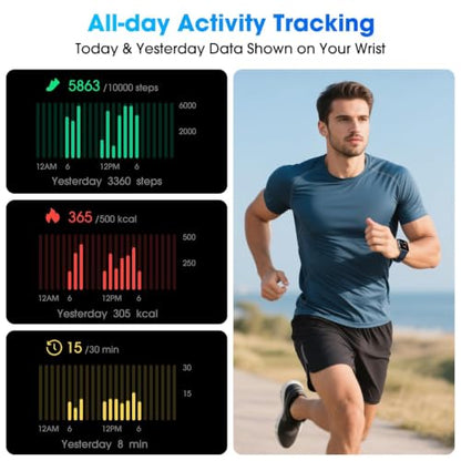 Senior-Friendly Pedometer Watch, No App or Phone Required, Step Counter - color: Blue
