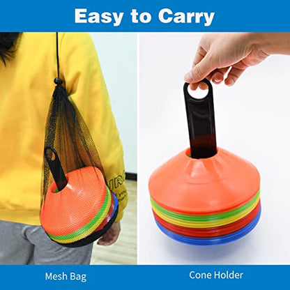 25/50/100pcs Disc Cones, Agility Soccer Cones with Carry Bag and Holder - color: 100pcs