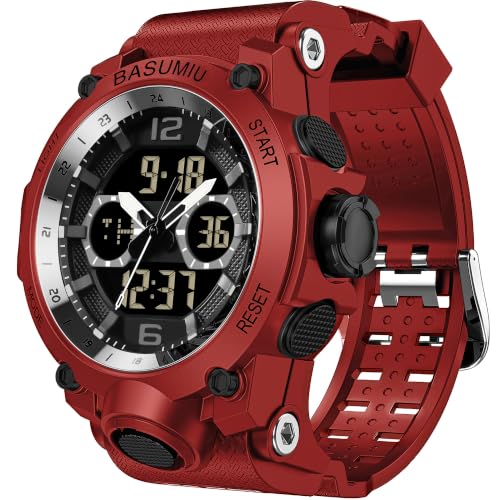 Military Digital Watches for Men Waterproof Work Mens Watch Sports - color: H-Red2