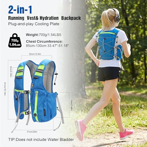 Cooling Running Vest with 3 Cooling Plates for Women Men, Dark Blue - color: Dark Blue, size: One Size