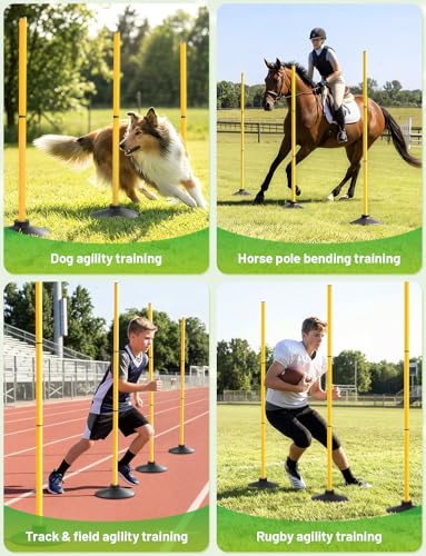 GHB Rubber Base 6 Pack Compatible for Agility Poles