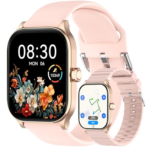 Smart Watch, GPS & Free Maps, 1.96" HD Screen, AI, Bluetooth Call & Text - color: Pink