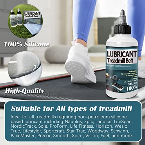 SEKODAY Silicone Treadnmill Belt Lubricants/Lubes | Non Toxic and Odorless | High Performance and High Stability | with Precision Screw Caps for Easy Use | Full Belt Width Lubrication - size: 8 Ounce / 2 Bottle