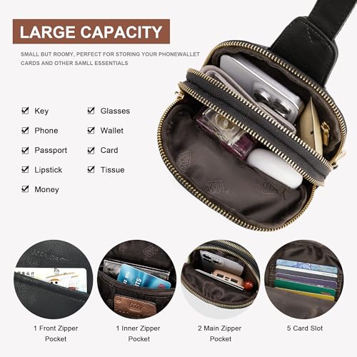 Crossbody Sling Bags & Fanny Packs - Women's Belt Bag Gifts - color: 1-black