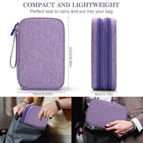FYY Electronic Organizer, Travel Tech Pouch Bag, Large, Dark Purple - color: Dark Purple, size: 9.1 x 5.9 x 3.15 inches