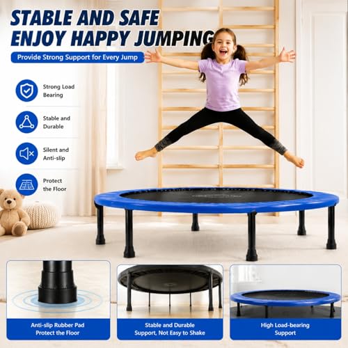 Mipcase 6pcs Universal Trampoline Replacement Legs Mini Trampoline Leg Cap Tip with Covers Pad Stainless Steel Trampoline Leg Tube Trampolines Bounce Part