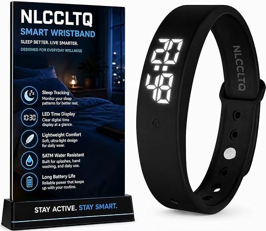 Vibrating Alarm Wristband Effective Alarm Clocks for Deep Sleepers Heavy Sleeps Wrist Silent Vibration Watch Extremely Wake up Clock Wearable Band that Won't Wake Partner for Deaf Sleeper