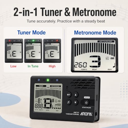Ulumac Rechargeable Digital Metronome Tuner for Guitar/Bass/Violin/Ukulele - size: 2 in 1 (Rechargeable)