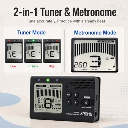Ulumac Rechargeable Digital Metronome Tuner for Guitar/Bass/Violin/Ukulele - size: 2 in 1 (Rechargeable)