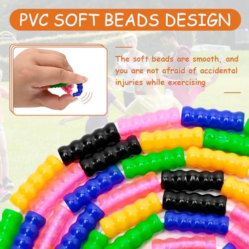 Beaded Jump Rope 1 Pack/2 Pack, ACEONE Segmented Skipping Rope for Kids Adults, Adjustable Tangle-Free Toddler Jumping Rope for Fitness Exercise Training - color: Rainbow Green