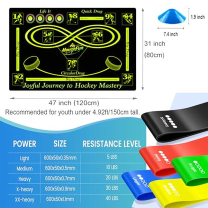 Hockey Training Equipment, Non-Slip Dribbling Training Mat, Field Trainer - size: 31"*47"