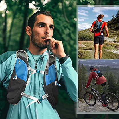 Hydration Pack Backpack, IX INOXTO Running Hydration Vest with 1.5L ( 50 oz) Water Bladder for Men Women, Lightweight Water Backpack for Hiking Cycling Climbing Camping (Black)