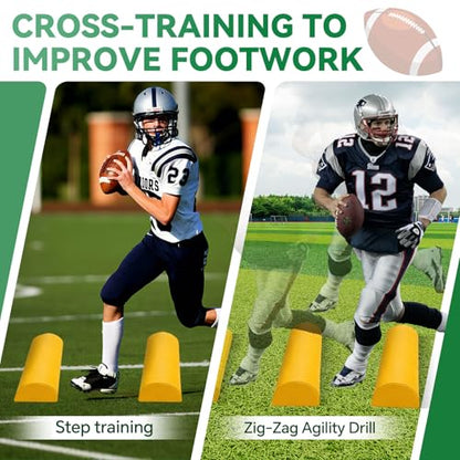 Football Step Over Dummy Inflatable PU Football Tackling Dummy with Heavy Duty Handles and Pump Athletic Agility Tackling Dummies Waterproof Training Equipment for Footwork Drills Sports Practice - color: Yellow