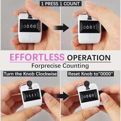 GDMINLO Clicker Counter, 2 Pack 4-Digit Handheld Tally Counter with Lanyard