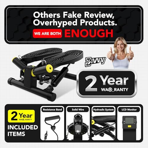 ZIWWVY- Mini Twist Stepper, Stepper Machine with 330LBS Weight Capacity, Mini Stepper for Full Body Workout, Adjustable Step Height, Smooth and Quiet, Step Machine for Men Women