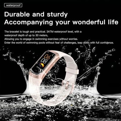 Fitness Smart Watch 1.10 Inch AMOLED HD Screen, 25 Sport Modes, 5ATM Waterproof, Heart Rate Blood Pressure Sleep Tracker, Magnetic Charging Smart Bracelet for Men Women(White) - color: White