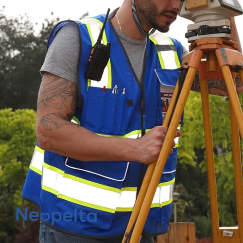 Neopelta Hi Vis Reflective Safety Vest for Men Women Blue Mesh/Yellow S - color: Blue / Yellow Trim, size: Small