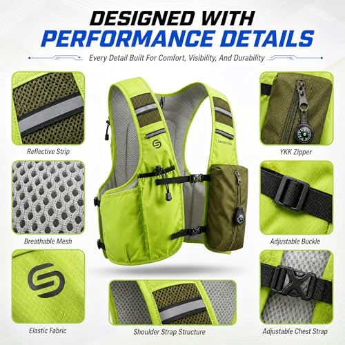 Cooling Hydration Vest with 2L BPA-Free Water Bladder, Running Vest with 3 Removable Cooling Packs, Lightweight Outdoor Pack for Hot Weather, Hiking, Cycling, Training - color: Green