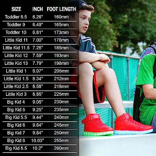IGxx LED Light Up Shoes for Kids Boys Girls Sparkly Sneakers - color: Red, size: 1 Little Kid