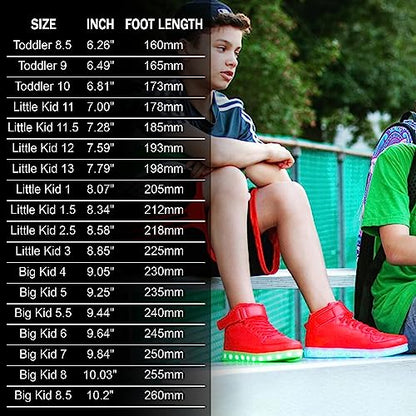 IGxx LED Light Up Shoes for Kids Boys Girls Sparkly Sneakers - color: Red, size: 1 Little Kid