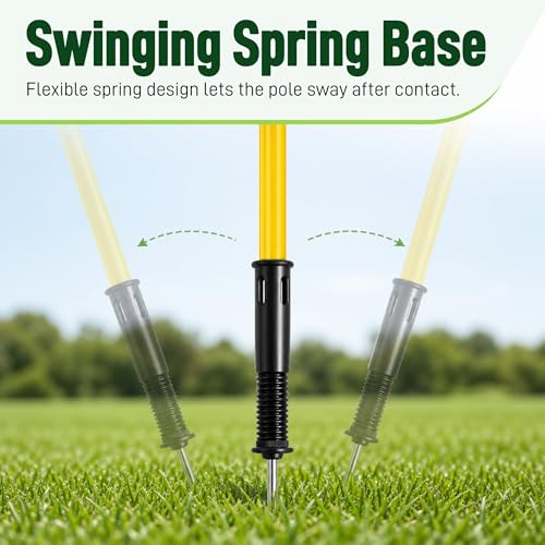 5 FT Adjustable Soccer Agility Poles with Steel Ground Spring Nails