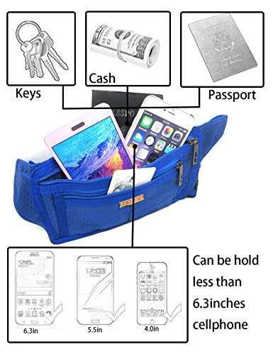 Naoki Outdoor Sports Running Jogging Cycling Hiking Camping Climbing Travel Ultra-thin Waterproof Polyester Waist Pack/Bag Runner Belt(Navy) - color: Z-Navy