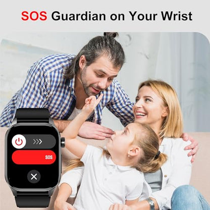 Advanced Health Smartwatch for Women Men with Real-Time Monitoring of Heart Rate, Blood Oxygen, Body Temperature, Blood Pressure, Sleep Auality and Stress Levels (Blue) - color: Blue