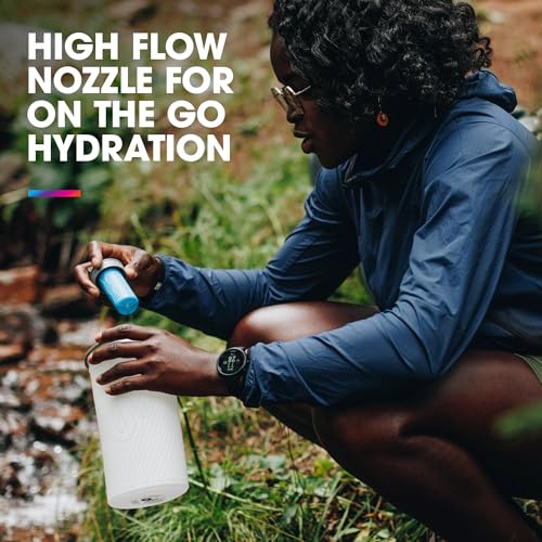 HydraPak Flux+ Water Bottle with Integrated Water Filter (1.5L, Clear)