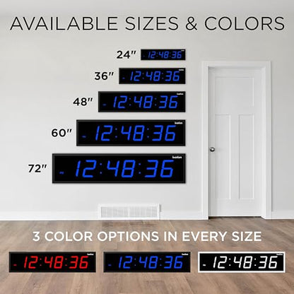 Ivation Oversized Digital Wall Clock with Large LED Display & Timer, 36" - color: Blue, size: 36" Inch
