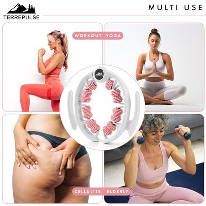 Anti Cellulite Roller & Lymphatic Drainage Massager | Deep Tissue Fascia Blaster & Muscle Roller | Tool for Sore Arms, Legs, Shoulders, Stomach & Buttocks (Pink) - color: Pink