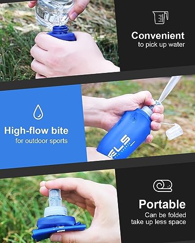 WRELS Soft Running Water Flask Soft Flasks Collapsible Soft Water Bottles Small BPA-Free for Sports Hiking Hydration Pack 5oz/8oz/17oz(PINK,8oz) - color: Pink, style: 250ml/8oz