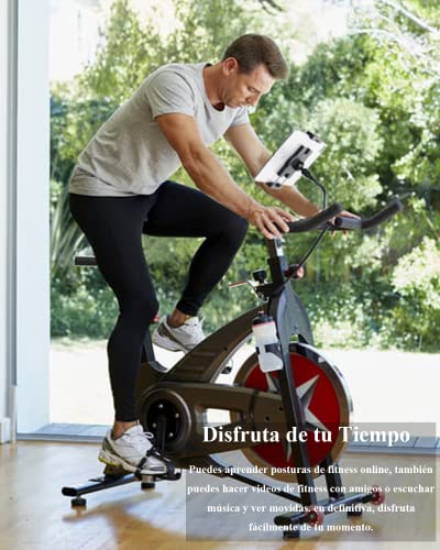 Exercise Bike Tablet Holder for Peloton, Gooseneck Treadmill Tablet Mount - Spin Bike Handlebar for Indoor Stationary Bicycle, Elliptical, Stroller for iPad, iPhone, Galaxy Tab/Z Fold, Kindle, 4.7-13"