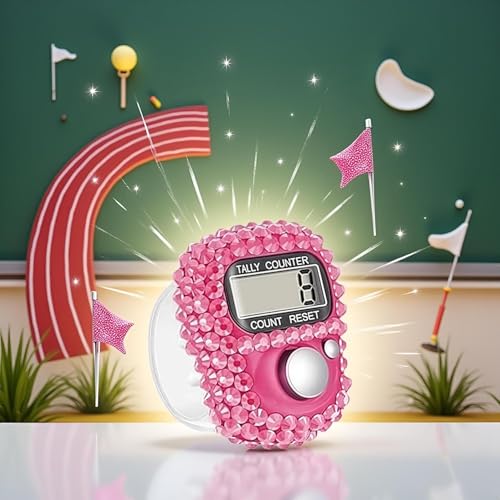 Electronic Finger Tally Counter,Portable Digital Clicker with Resettable Display,Mini Lap Counter for Golf, Track and Field,Sports/Classroom/Gym Counting Accessories
