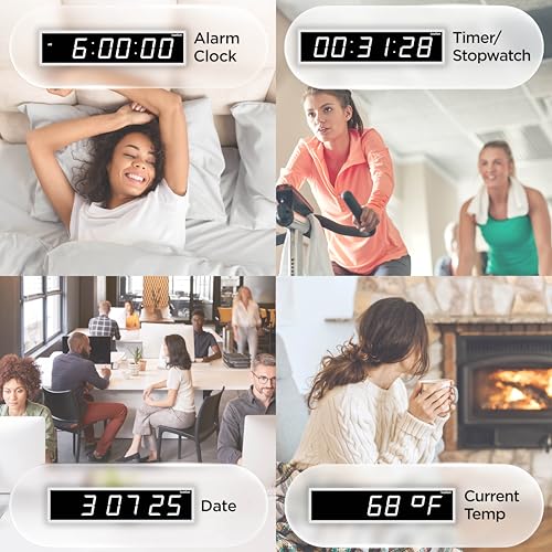 Ivation Oversized Digital Wall Clock with Large LED Display & Timer, 72" - color: White, size: 72" Inch