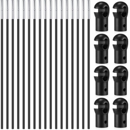 Wesiti Trampoline Fiber Glass Rods for Top Ring of Net Enclosure Fiberglass Poles for 8/10/12/14/15/16Ft Frame with Tube Caps, Not for The Plastic T Connector - size: for 15ft Trampoline Frame