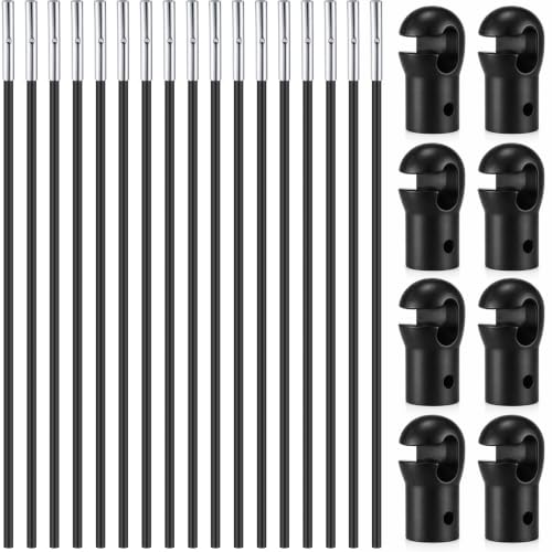 Wesiti Trampoline Fiber Glass Rods for Top Ring of Net Enclosure Fiberglass Poles for 8/10/12/14/15/16Ft Frame with Tube Caps, Not for The Plastic T Connector - size: for 15ft Trampoline Frame